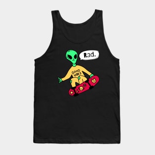 Alien On Skateboard Tank Top